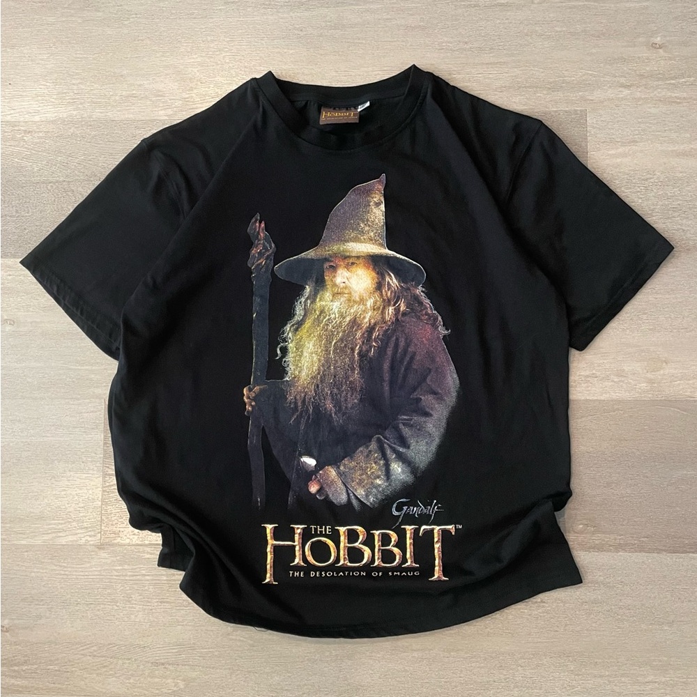 Vintage The Hobbit Gandalf Big Graphic Movie Promo Tee